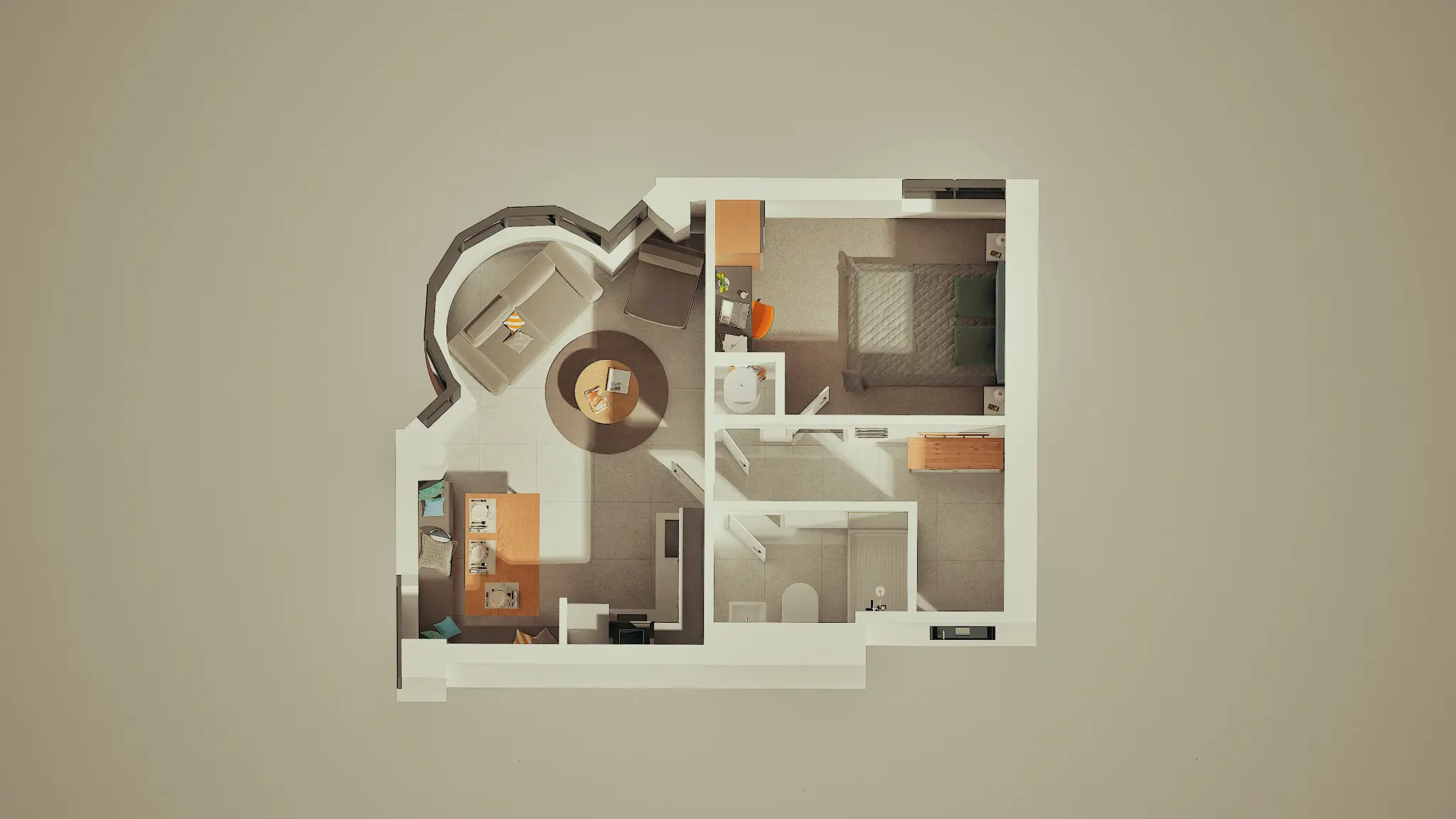 One Bedroom Apartment Floor Plan